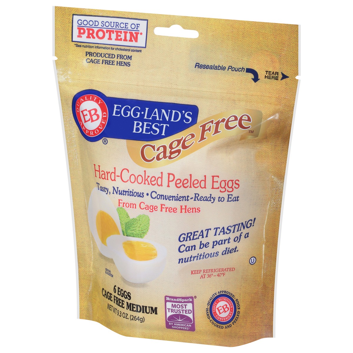 slide 3 of 9, Eggland's Best Cage Free Hard-Cooked Peeled Eggs, 6 ct