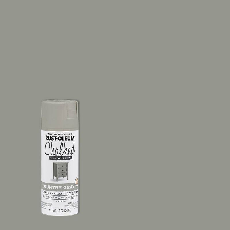 slide 1 of 41, Rust-Oleum 12oz Chalked Ultra Matte Spray Paint Country Gray, 12 oz