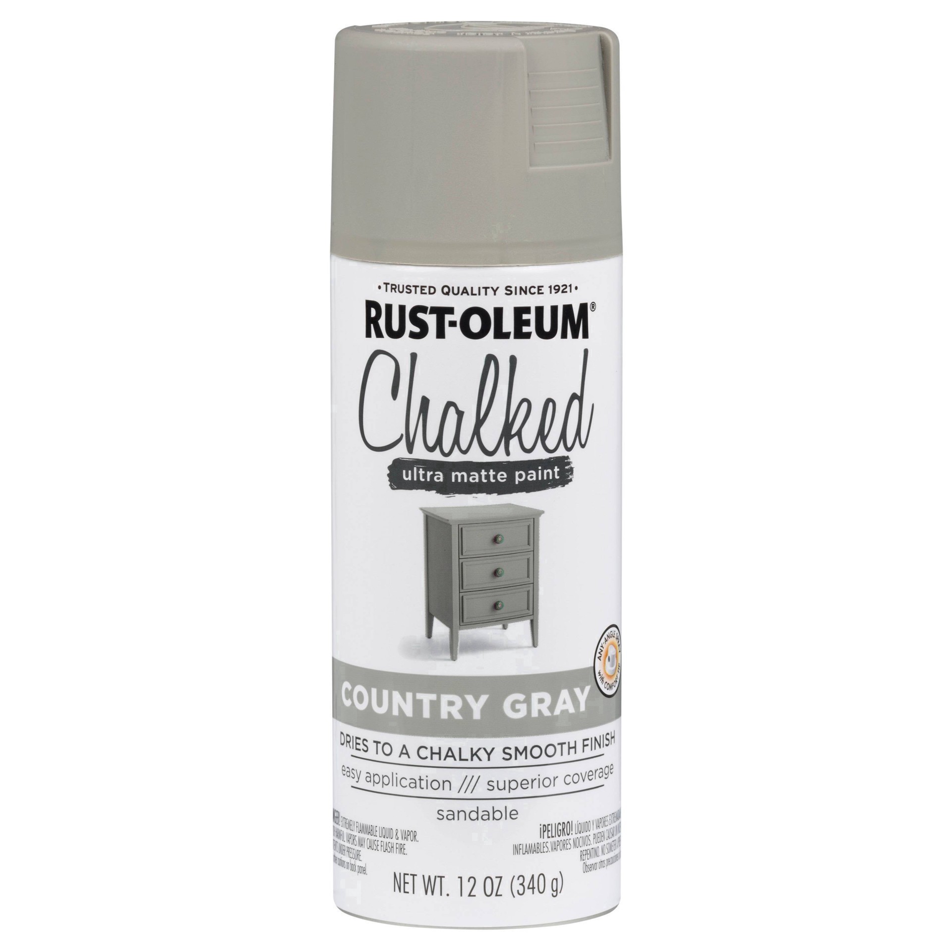 slide 26 of 41, Rust-Oleum 12oz Chalked Ultra Matte Spray Paint Country Gray, 12 oz