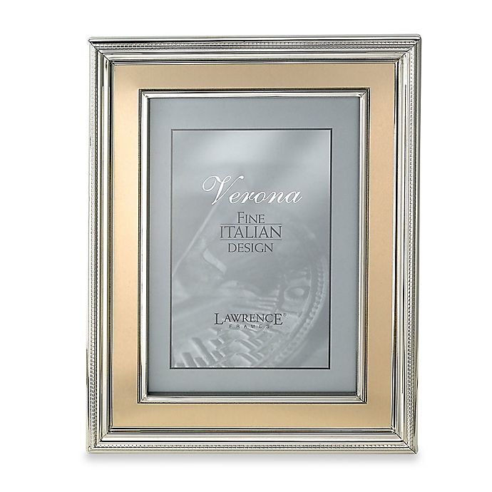 slide 1 of 1, Lawrence Frames Silver-Plated Picture Frame with Brushed Gold Inner Panel, 4 in x 6 in