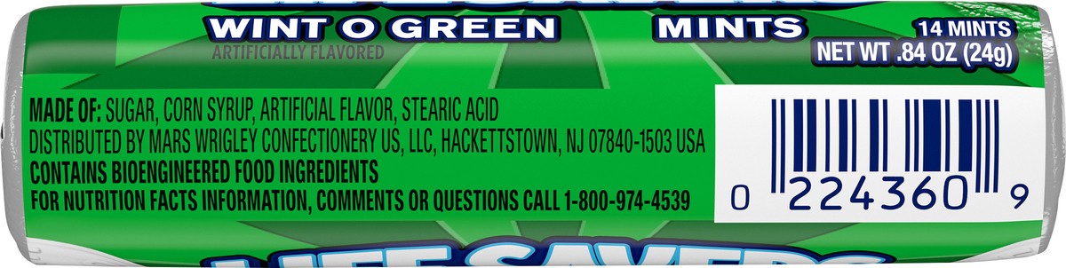 slide 6 of 7, LIFE SAVERS Wint-O-Green Breath Mints Hard Candy, 0.84 oz Roll, 0.84 oz