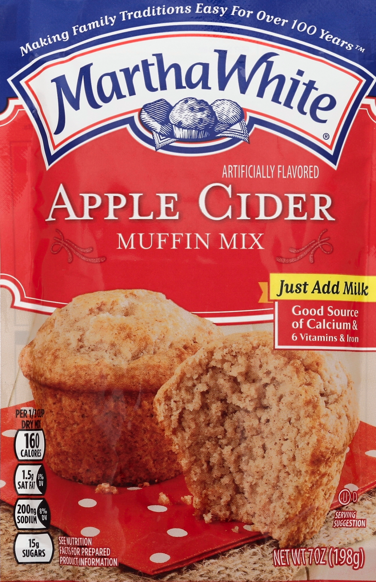 slide 1 of 5, Martha White Applie Cider Muffin Mix, 7 oz