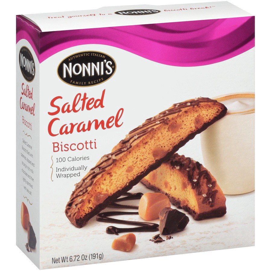 slide 5 of 8, Nonni's Nonni’s Salted Caramel Biscotti, 8-count carton 6.72 oz, 8 ct