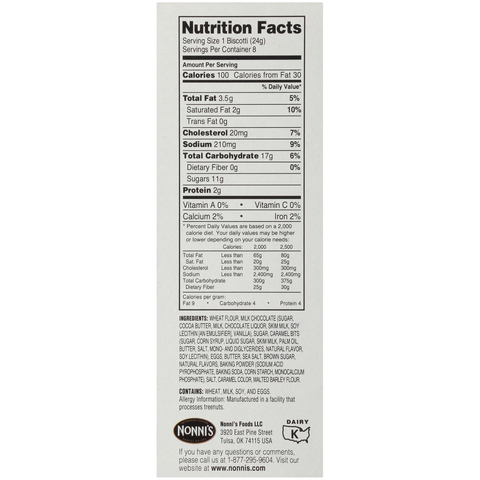 slide 6 of 8, Nonni's Nonni’s Salted Caramel Biscotti, 8-count carton 6.72 oz, 8 ct