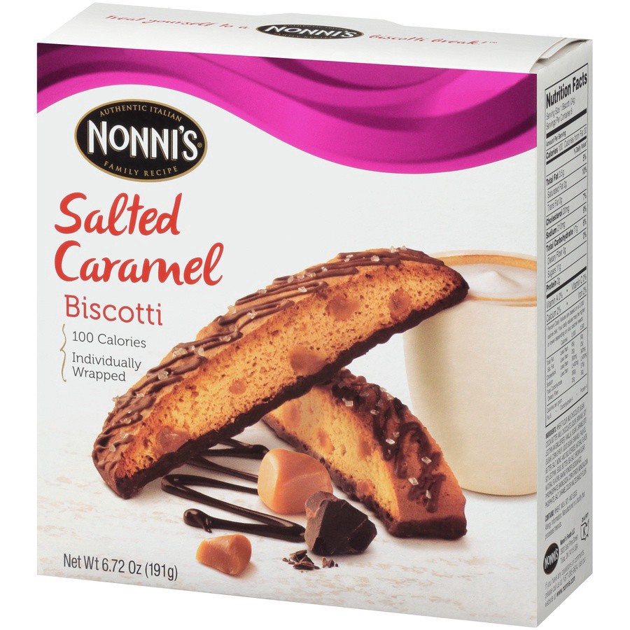 slide 4 of 8, Nonni's Nonni’s Salted Caramel Biscotti, 8-count carton 6.72 oz, 8 ct