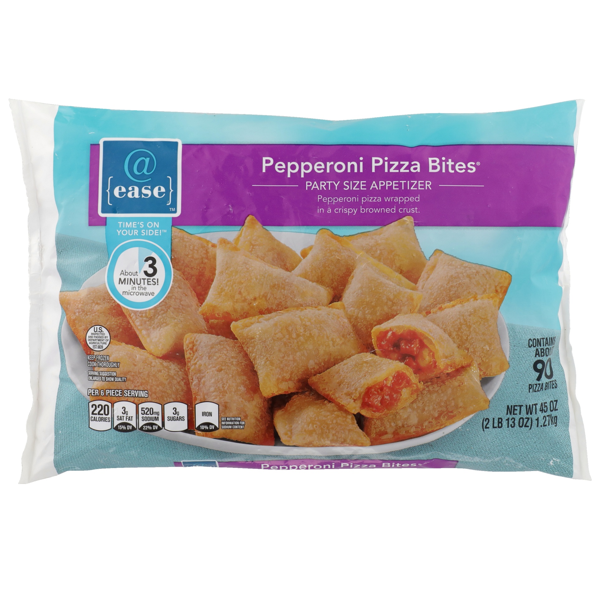 slide 1 of 1, @ease Pepperoni Pizza Bites, 45 oz