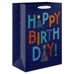 American Greetings Funky Birthday Medium Blue Gift Bag