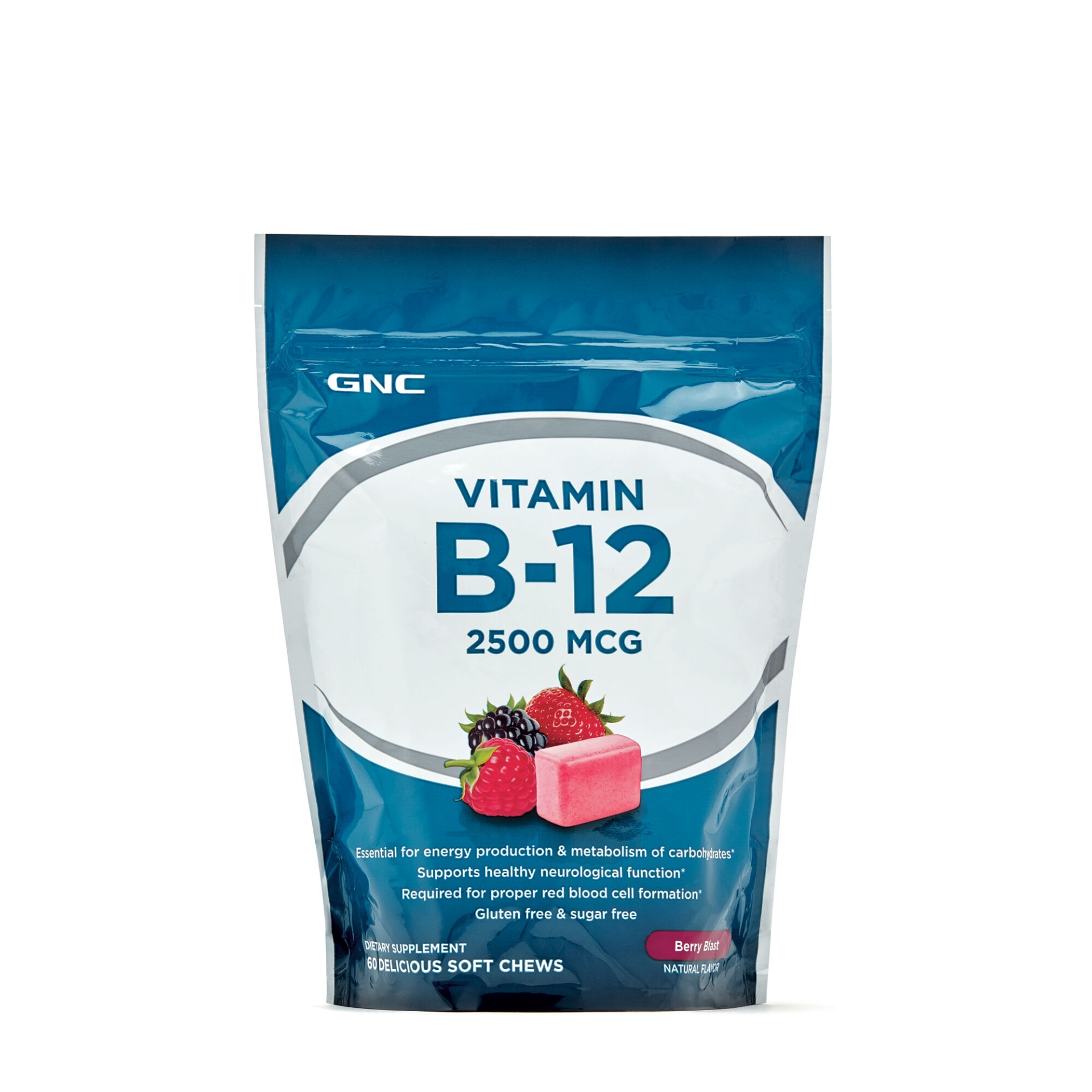 slide 1 of 1, GNC Vitamin B-12 Soft Chews - Berry Blast, 60 ct