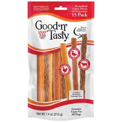 Good 'n' Tasty Snap 'Ems Gourmet Real Chicken, Real Duck, Real Beef Treats for All Dogs Variety Pack - 15 Pack