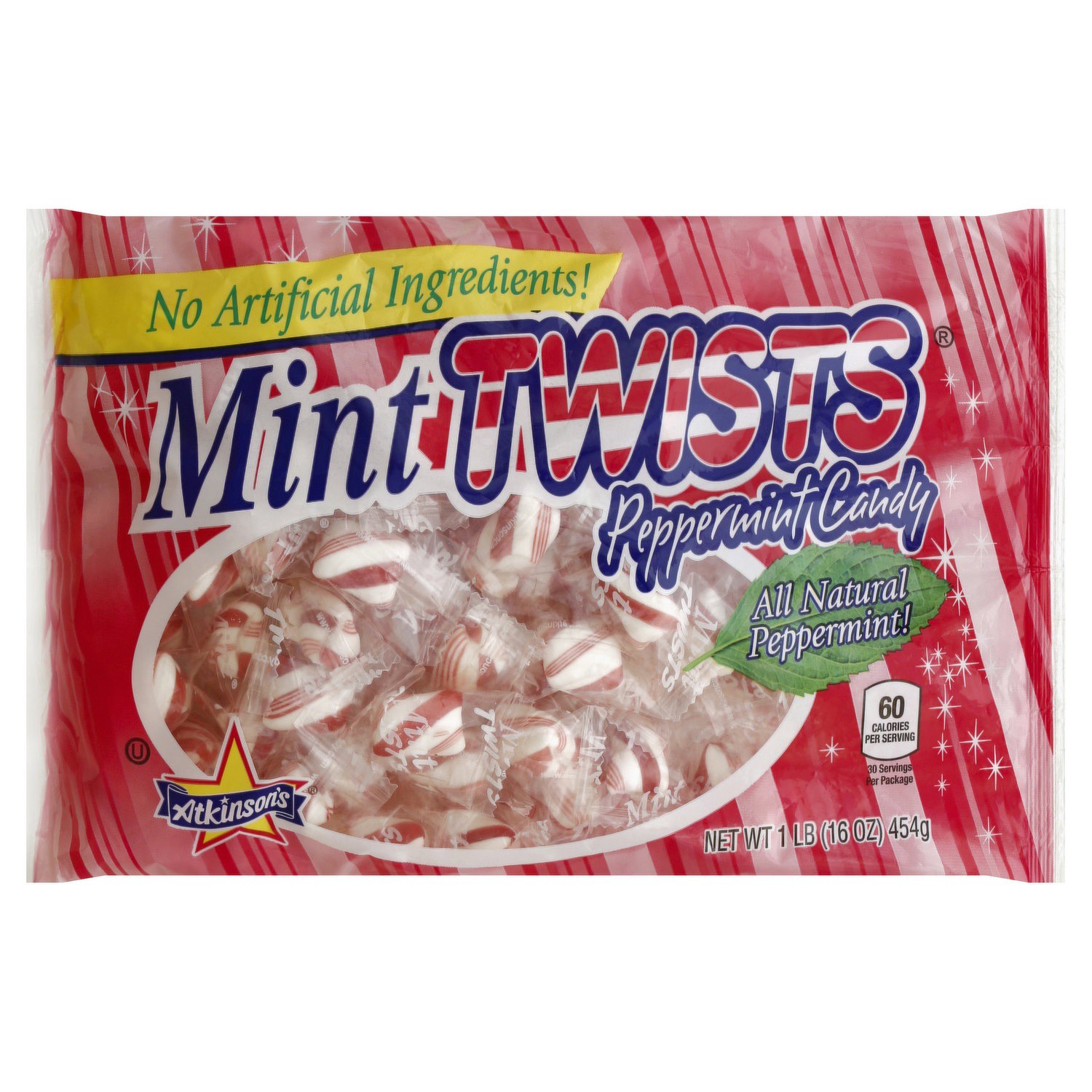 slide 1 of 2, Atkinson's Peppermint Candy, Mint Twists, 16 oz