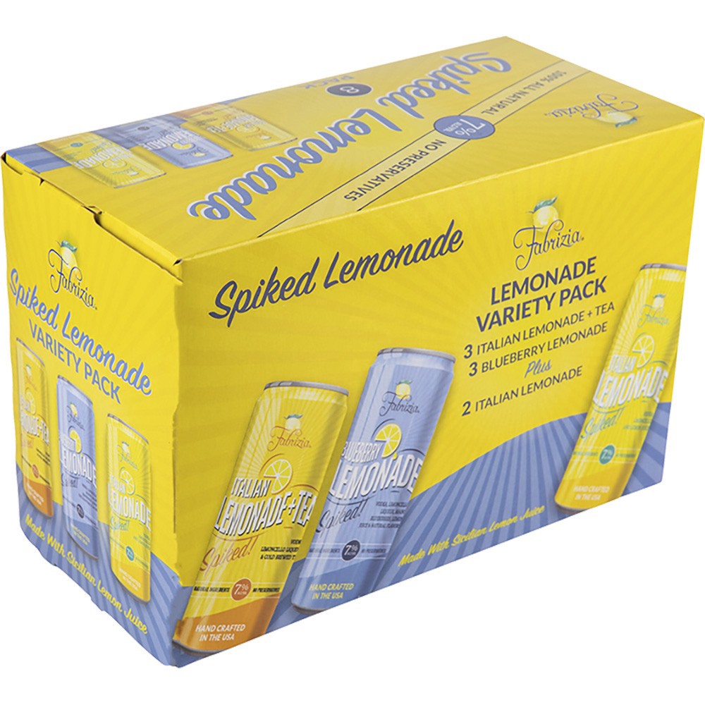 slide 1 of 1, Fabrizia Spiked Lemonade Variety Pack, 8 ct; 12 oz