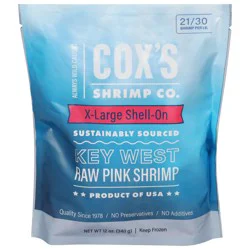 Cox's Shrimp Co. Pink Raw Shell-On Shrimp X-Large 12 oz