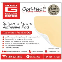 Neo G Opti-Heal Silicone Foam Adhesive Pad - 4 Each