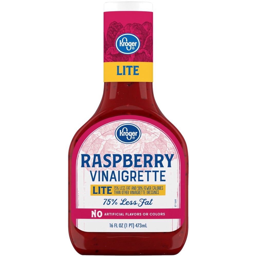 slide 1 of 3, Kroger Lite Raspberry Vinaigrette Dressing, 16 fl oz