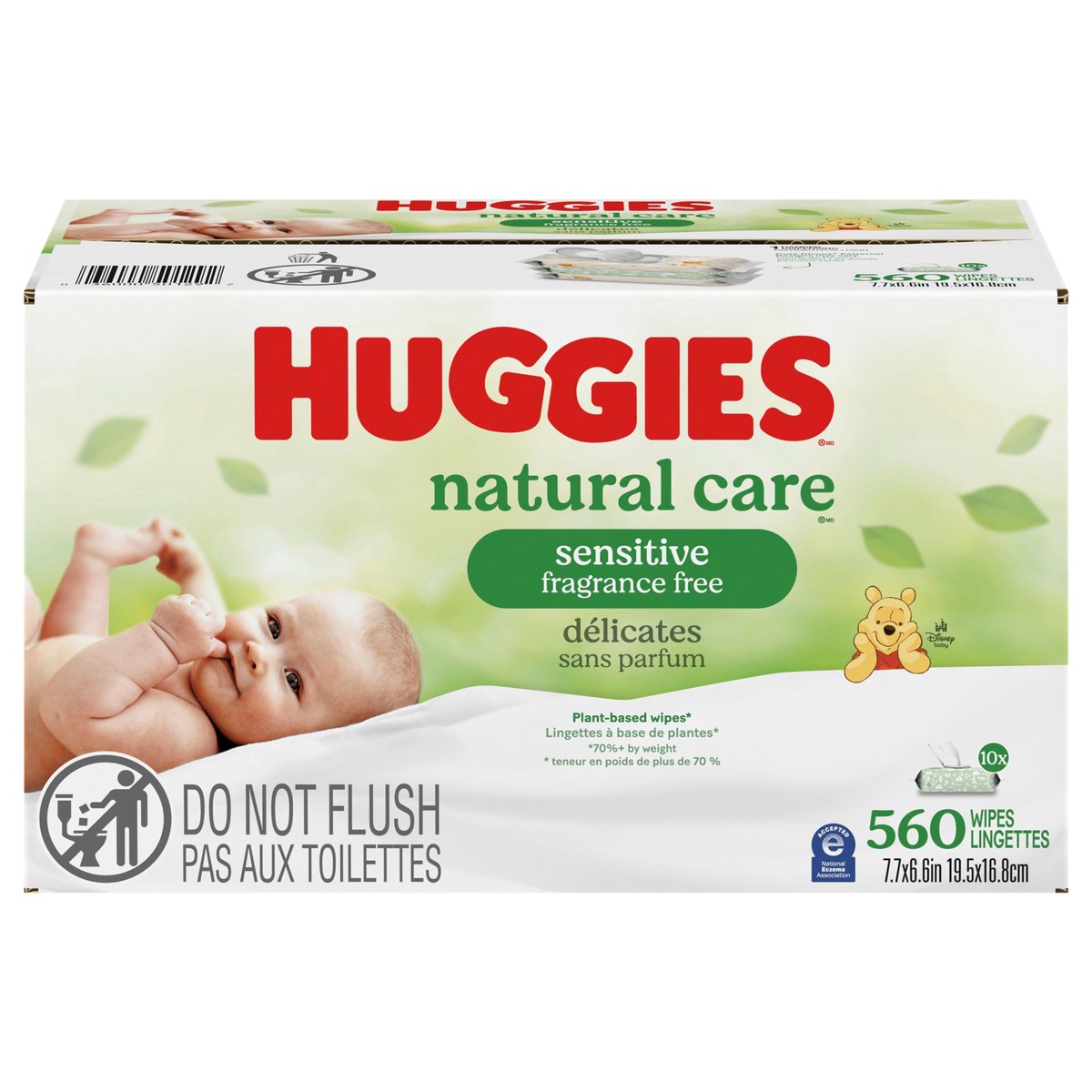 slide 1 of 1, Huggies Natural Care Sensitive Baby Wipes, Unscented, 10 Flip-Top Packs (560 Wipes Total), 560 ct