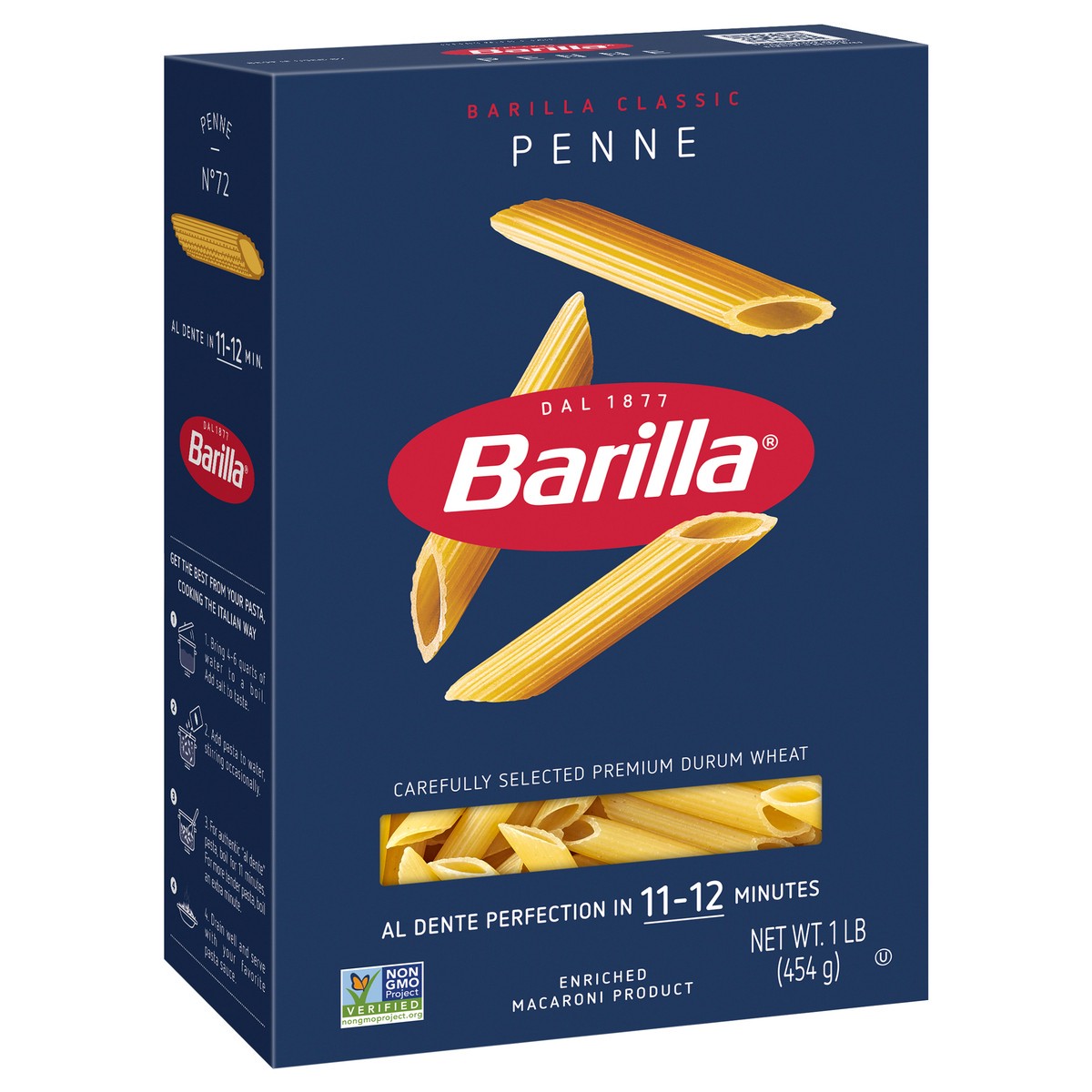 slide 2 of 9, Barilla Blue Box Penne Non-GMO Project Certified & Kosher Pasta, 1 lb