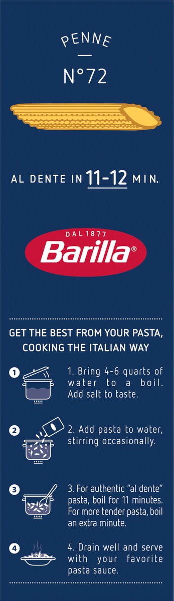 slide 7 of 9, Barilla Blue Box Penne Non-GMO Project Certified & Kosher Pasta, 1 lb