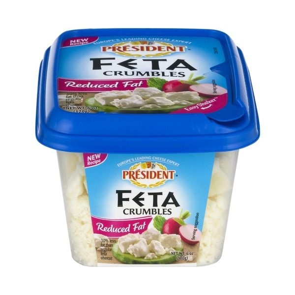 slide 1 of 1, Président Reduced Fat Feta Crumbles, 6 oz