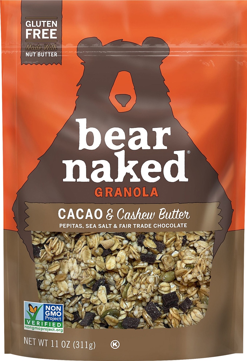 slide 4 of 5, Bear Naked Granola Cacao and Cashew Butter Vegan and Gluten Free, 11 oz