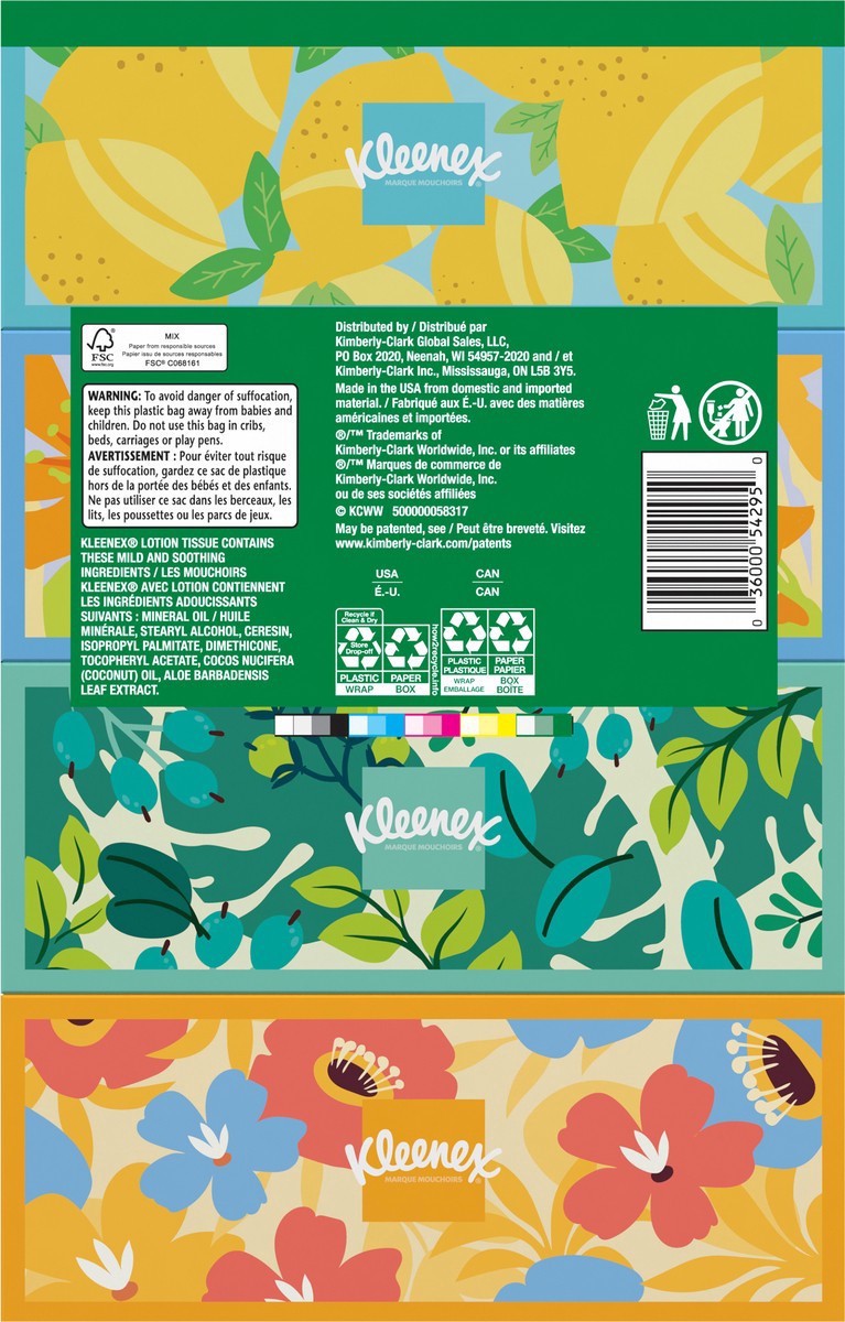 slide 5 of 9, Kleenex Soothing Lotion 3-Ply Facial Tissue - 4pk/120ct, 4 ct