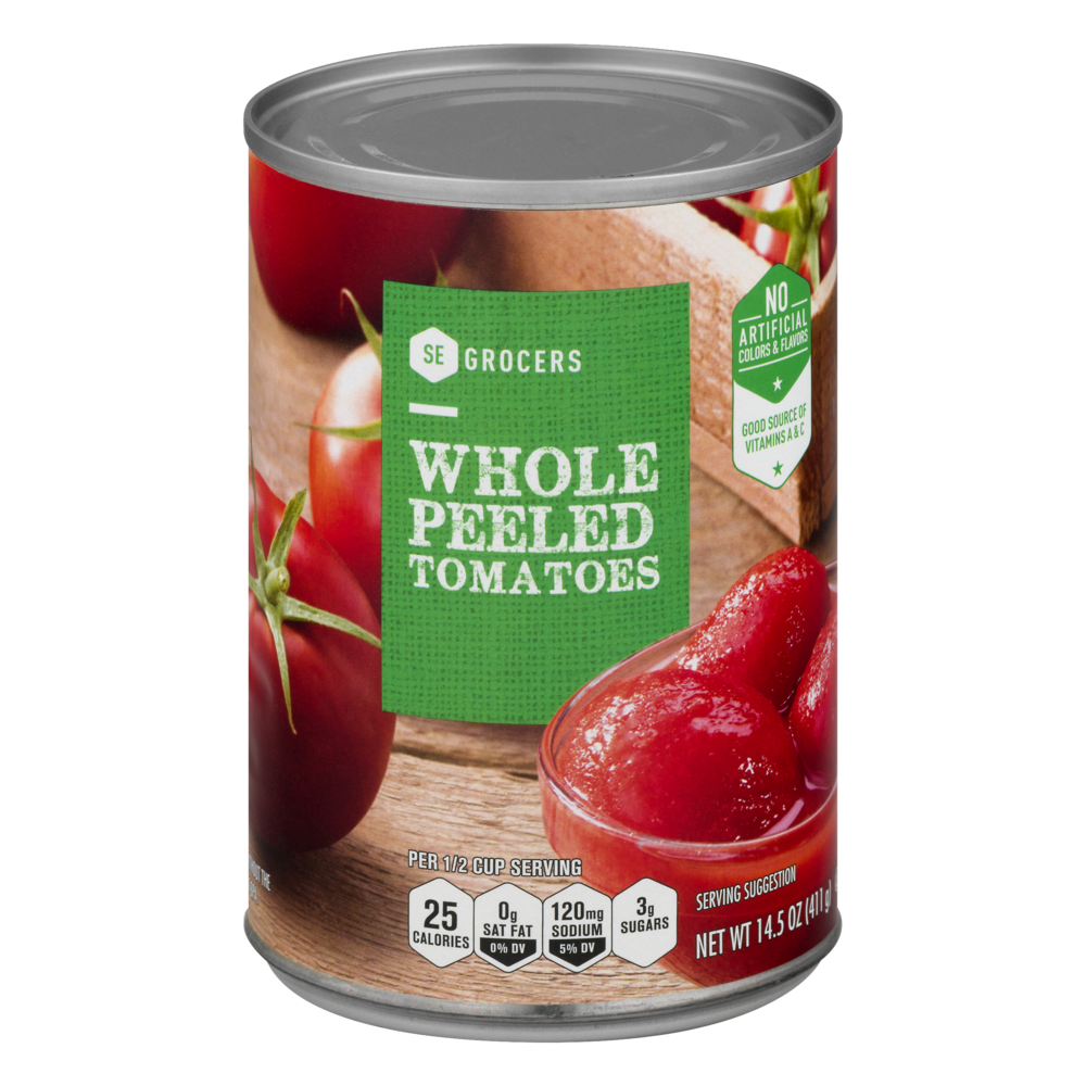 slide 1 of 1, SE Grocers Whole Peeled Tomatoes, 14.5 oz
