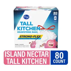 Kroger Island Nectar Scent Strong-Flex Tall Kitchen 13 Gallon Drawstring Bags