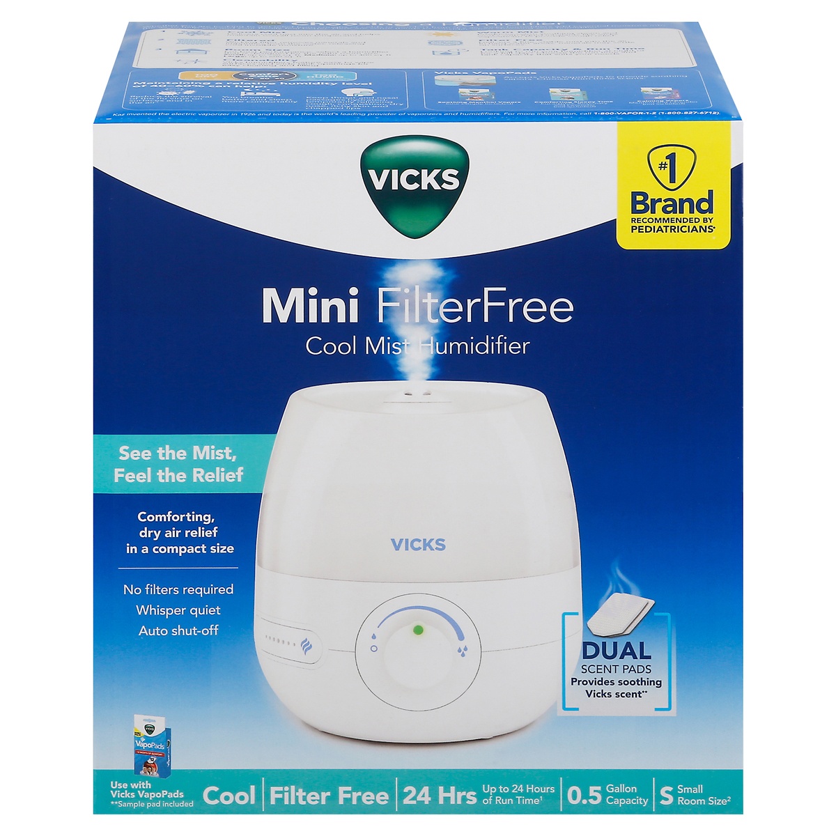 Vicks Ultrasonic Refresh Mini Cool Mist Humidifier 1 Ct | Shipt