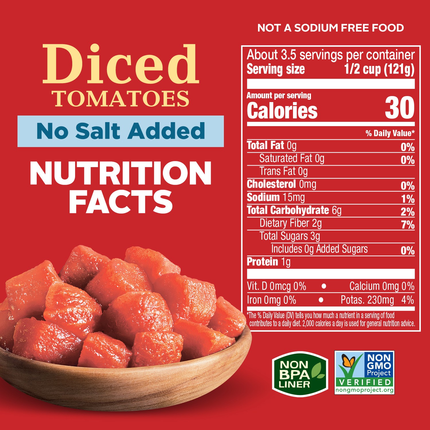 slide 3 of 5, Hunt's No Salt Added Diced Tomatoes 14.5 oz, 14.5 oz