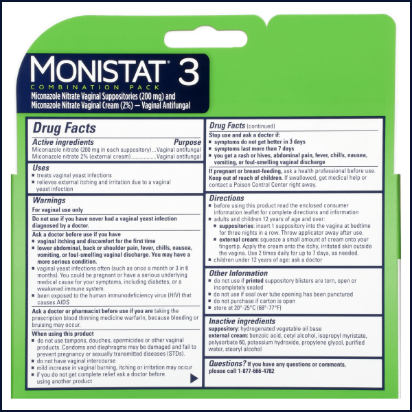 slide 20 of 29, Monistat Cure & Itch Relief 3-Day Treatment Suppositories Vaginal Antifugal Combination Pack, 3 ct; 0.32 oz