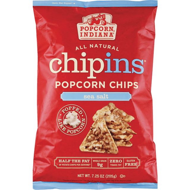 slide 1 of 1, Popcorn, Indiana Sea Salt Chip'ins Popcorn Chips, 1 ct