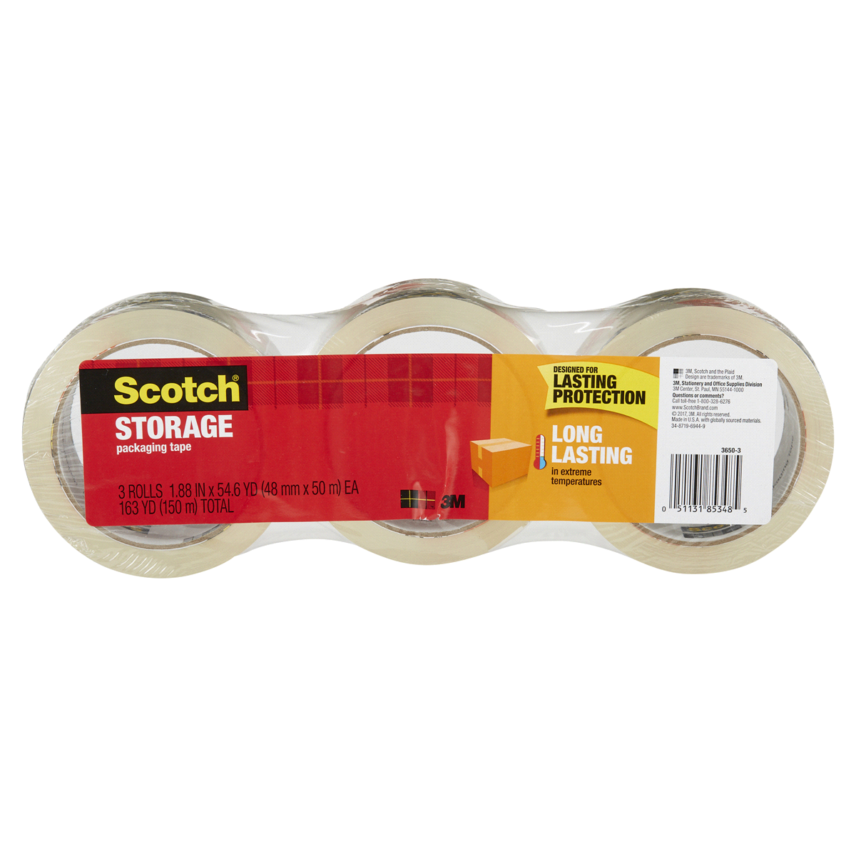 slide 1 of 1, Scotch Long Lasting Moving & Storage Packaging Tape, 1 ct