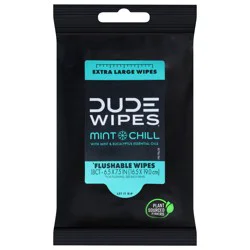 Dude Wipes Mint Chill Flushable Wipes Extra Large 18 ea