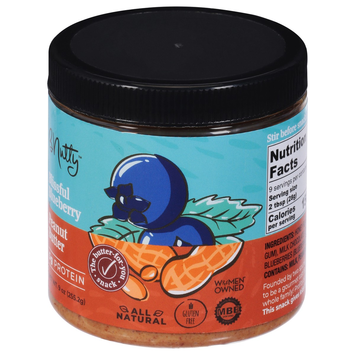 slide 9 of 9, BNutty Blissful Blueberry Peanut Butter 9 oz, 9 oz