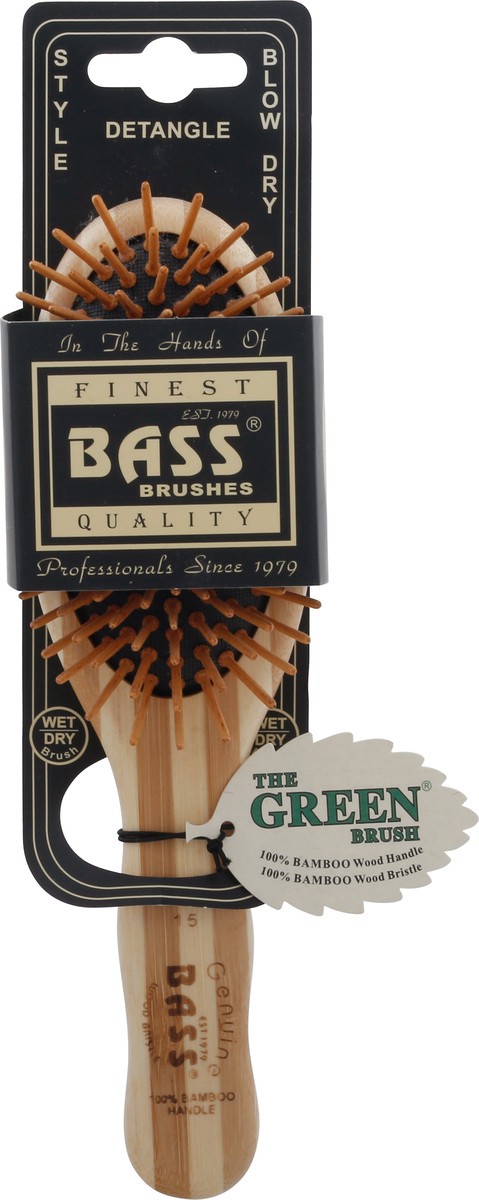 slide 1 of 12, Bass Brushes Small Oval Style Bamboo Handle Hair Brush, Bamboo Pin, 1 ct