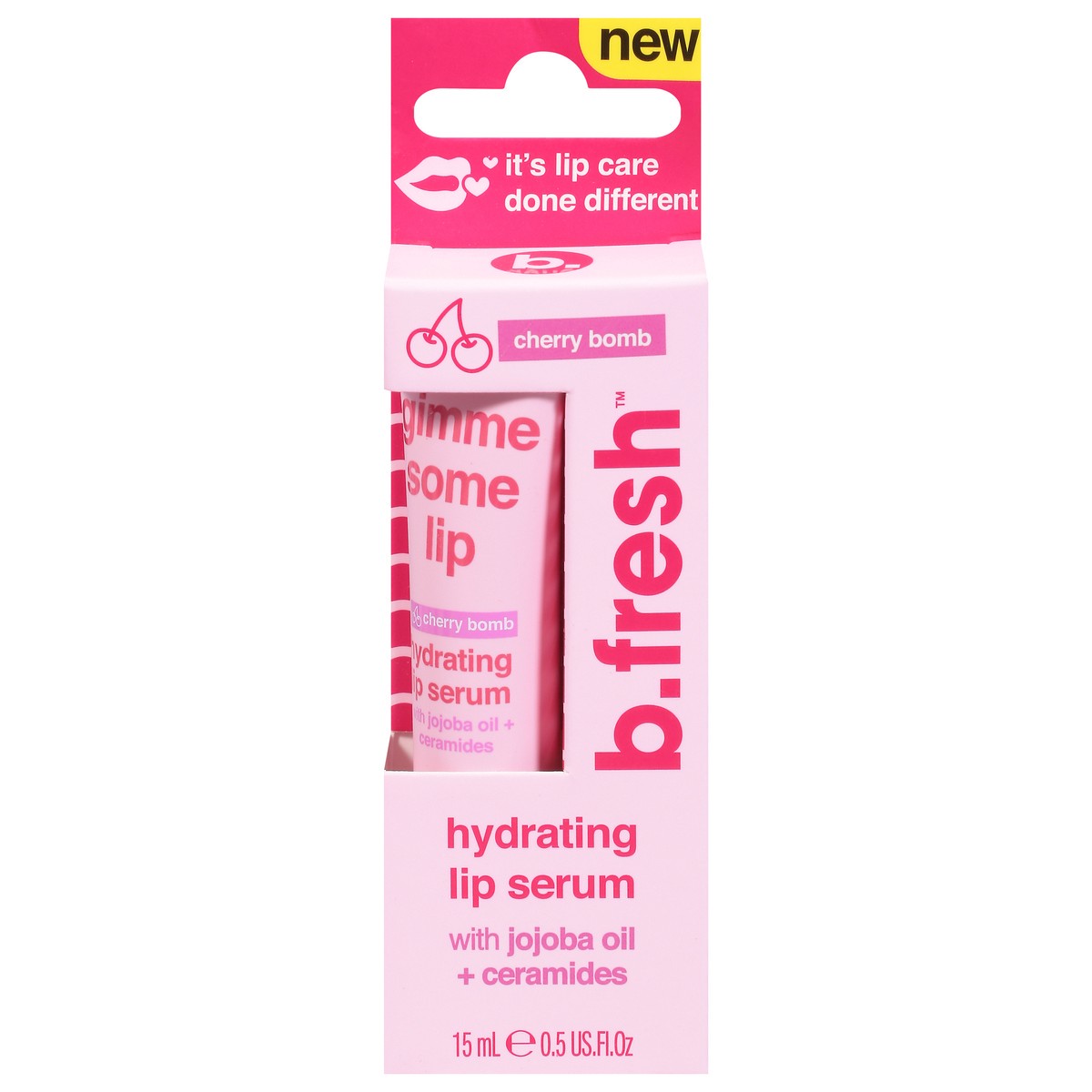 slide 1 of 9, b.fresh Hydrating Cherry Bomb Lip Serum with Jojoba Oil + Ceramides 0.5 fl oz, 0.5 fl oz