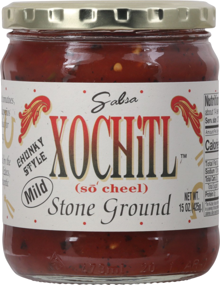 slide 1 of 14, Xochitl Mild Chunky Style Stone Ground Salsa 15 oz, 15 oz