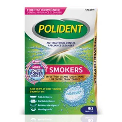 Polident Smokers Antibacterial Dental Appliance Cleanser Tablets