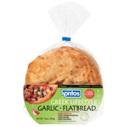 Kontos Greek Lifestyle Garlic Flatbread, 4 Each