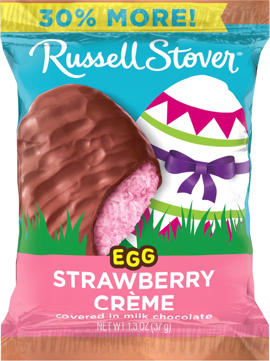 slide 5 of 8, RUSSELL STOVER Easter Strawberry Crème Milk Chocolate Candy Easter Egg, 1.3 oz., 1.3 oz