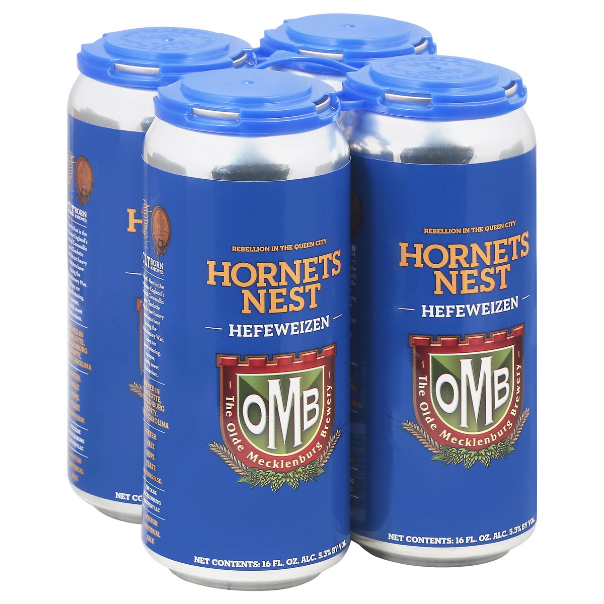 slide 4 of 9, The Olde Mecklenburg Brewery Hefeweizen Hornets Nest Beer 4 - 16 fl oz Cans, 4 ct; 16 oz