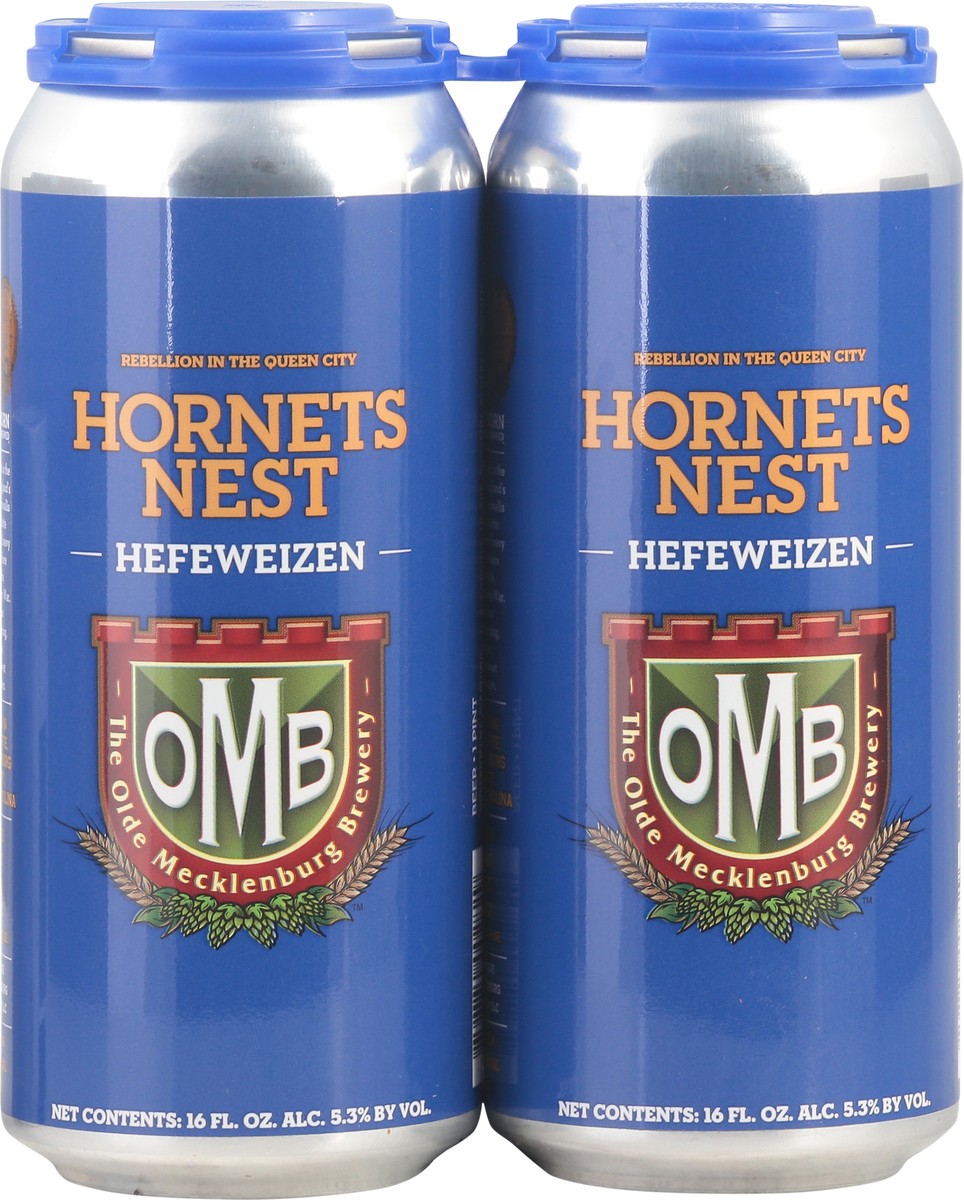 slide 5 of 9, The Olde Mecklenburg Brewery Hefeweizen Hornets Nest Beer 4 - 16 fl oz Cans, 4 ct; 16 oz