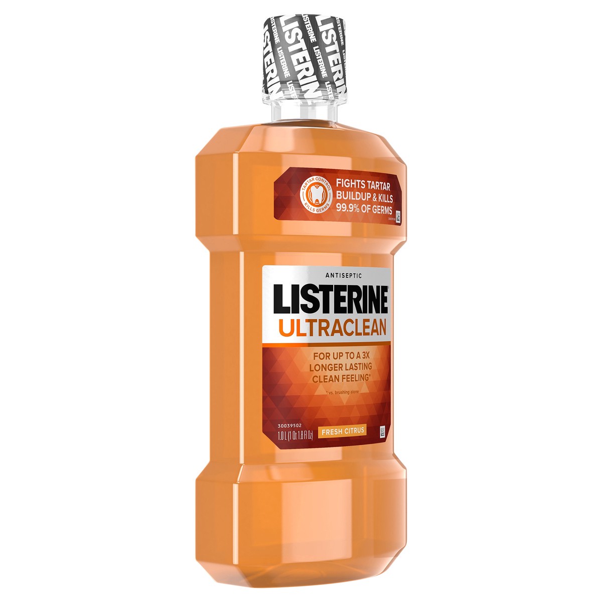 slide 2 of 7, Listerine Ultraclean Oral Care Antiseptic Mouthwash with Everfresh Technology to Help Fight Bad Breath, Gingivitis, Plaque and Tartar, Fresh Citrus, 1 L, 1 liter