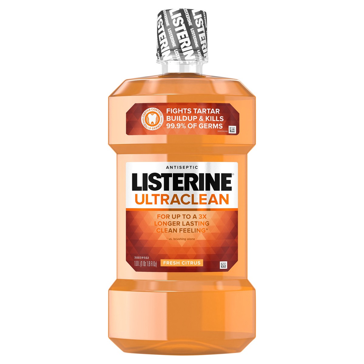 slide 1 of 7, Listerine Ultraclean Oral Care Antiseptic Mouthwash with Everfresh Technology to Help Fight Bad Breath, Gingivitis, Plaque and Tartar, Fresh Citrus, 1 L, 1 liter