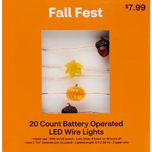 slide 1 of 1, Fall Fest 20-Count Led Wire Lights, Assorted Styles, 1 Ct, 1 ct