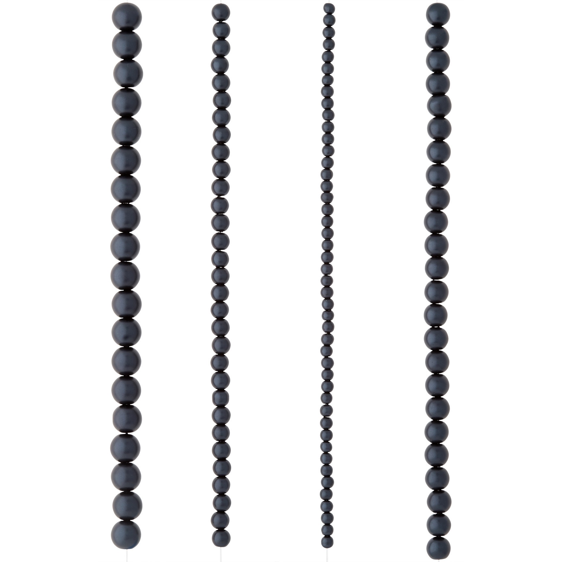 slide 2 of 3, Black Matte Glass Pearl Round Beads By Bead Landing, 4mm-10mm