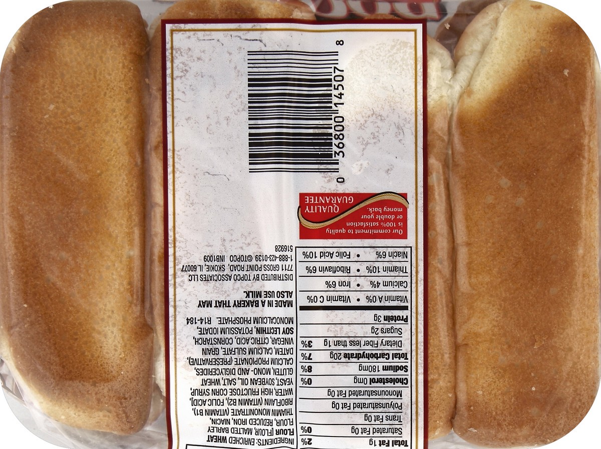 slide 4 of 6, Food Club Hot Dog Buns, 8 ct