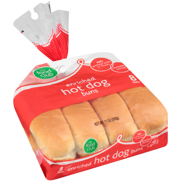 slide 1 of 1, Food Club Hot Dog Buns, 8 ct