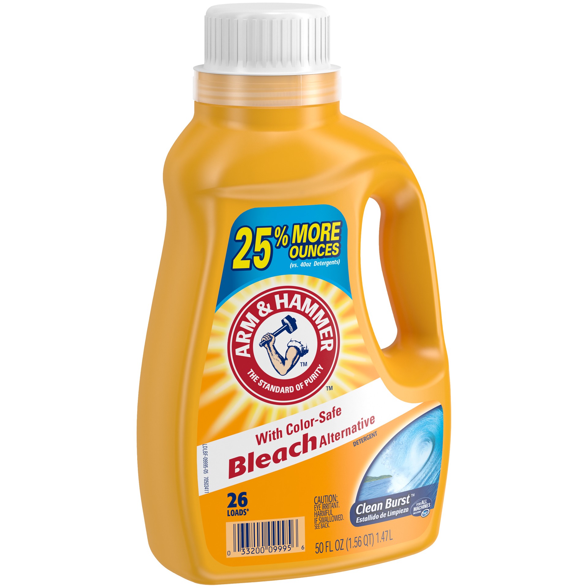 slide 4 of 5, ARM & HAMMER Laundry Detergent with Colorsafe Bleach Alternative Clean Burst, 50 fl oz