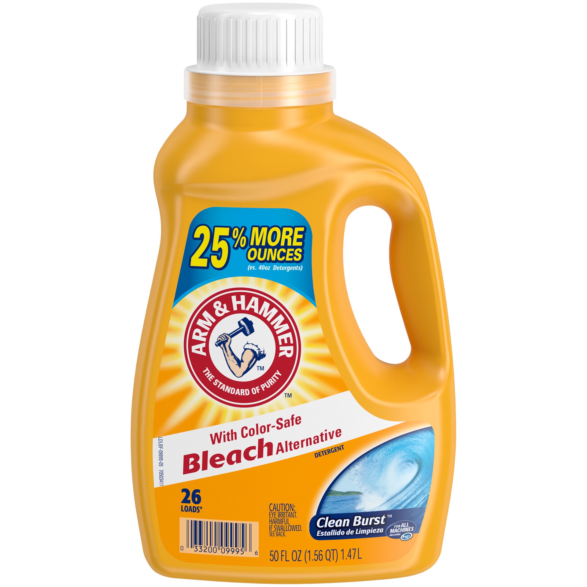 slide 1 of 5, ARM & HAMMER Laundry Detergent with Colorsafe Bleach Alternative Clean Burst, 50 fl oz