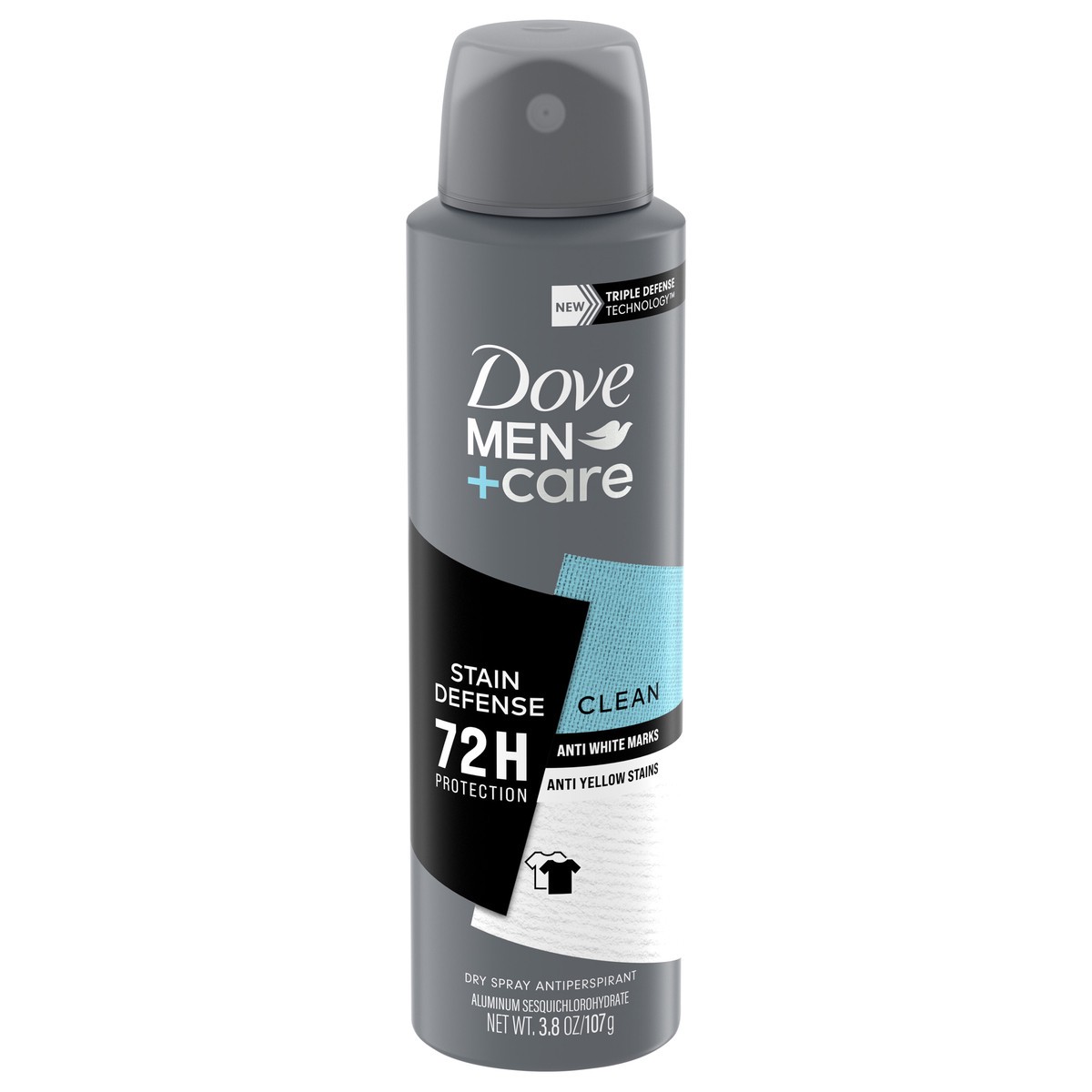 slide 1 of 22, Dove Men+Care Antiperspirant Deodorant Dry Spray Stain Defense Clean, 3.8 oz, 3.8 oz